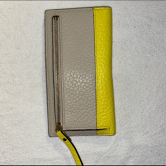 Kate Spade neon yellow and gray wallet - Picture 2 of 3